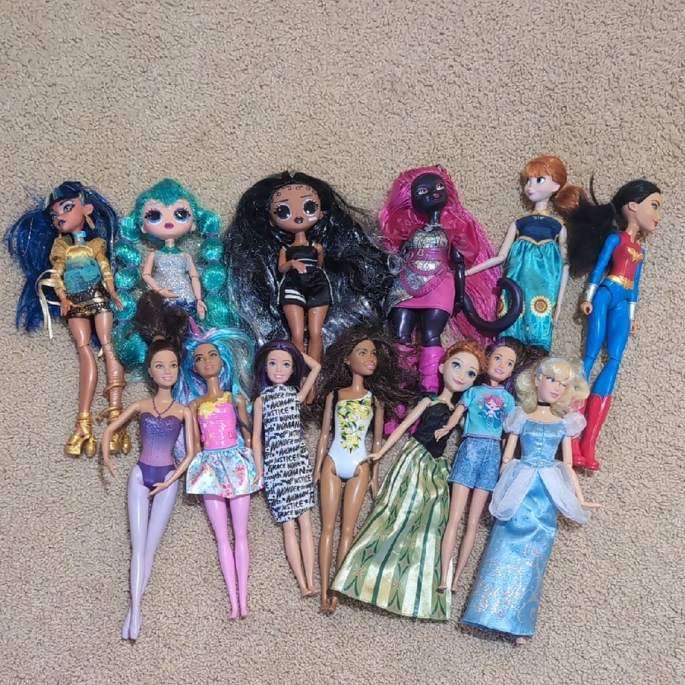 Stylish Fashion Dolls Set with Vibrant Hair